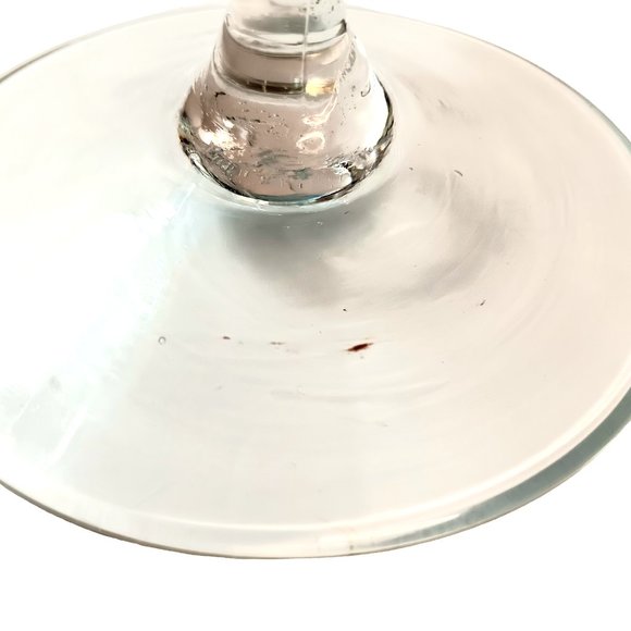 Blue Glass Hand Blown Ruffled Candy Compote Dish Clear Stem Mid-century Modern - Picture 12 of 12